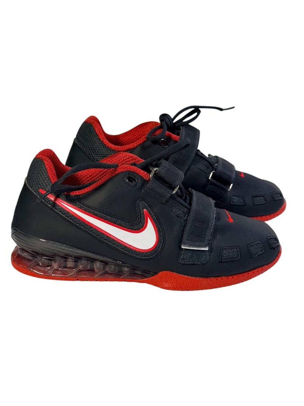 Nike Romaleos 2 Black & Red Weightlifting Shoes Size M8.5 Training Gym Sneakers